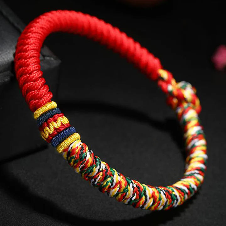 Karma Stone Tibetan Handmade Multicolored Thread King Kong Knot Strength Braid String Bracelet