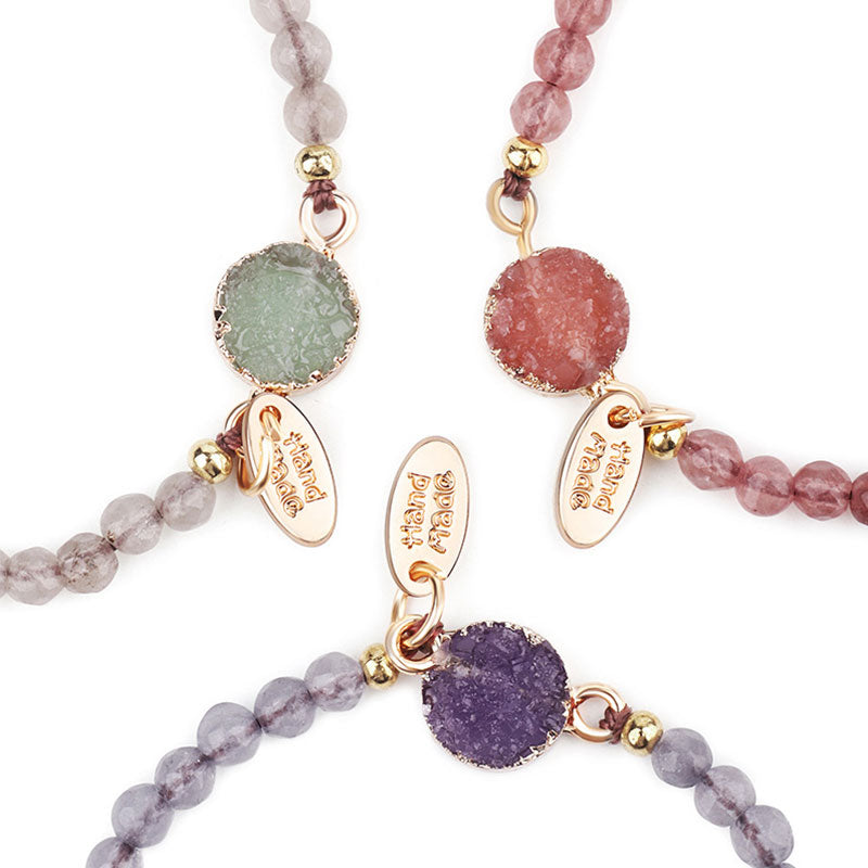Karma Stone Natural Crystal Charm Lucky Healing Bracelet