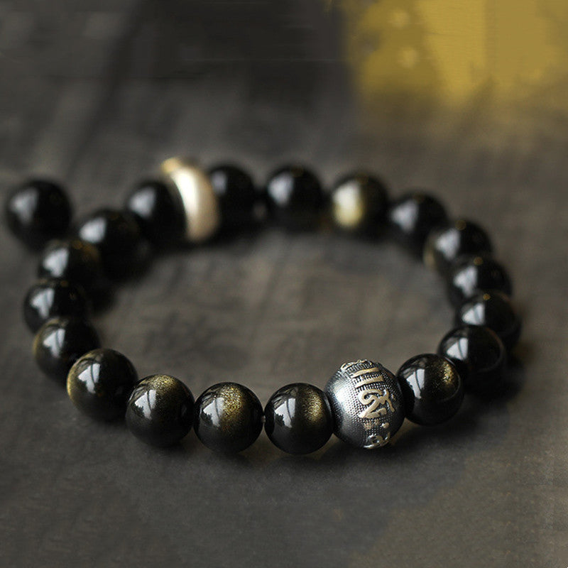 Karma Stone Chinese Zodiac Natal Buddha Obsidian Purification Bracelet