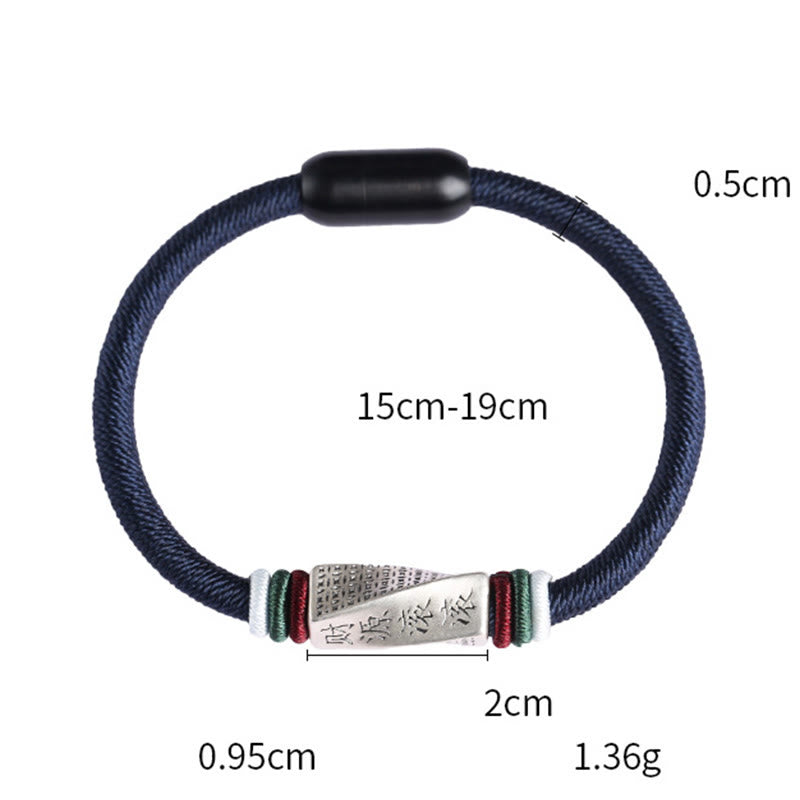 Karma Stone 999 Sterling Silver Profits Pouring In From All Sides Handmade Blessing String Buckle Bracelet