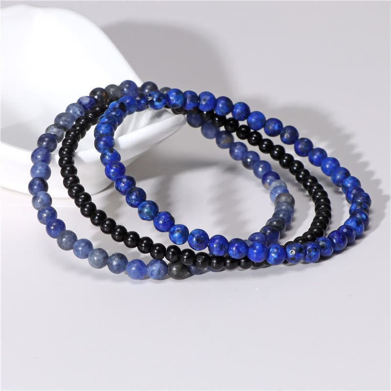 Karma Stone 3Pcs Natural Crystal Stone Inner Peace Spiritual Bracelet