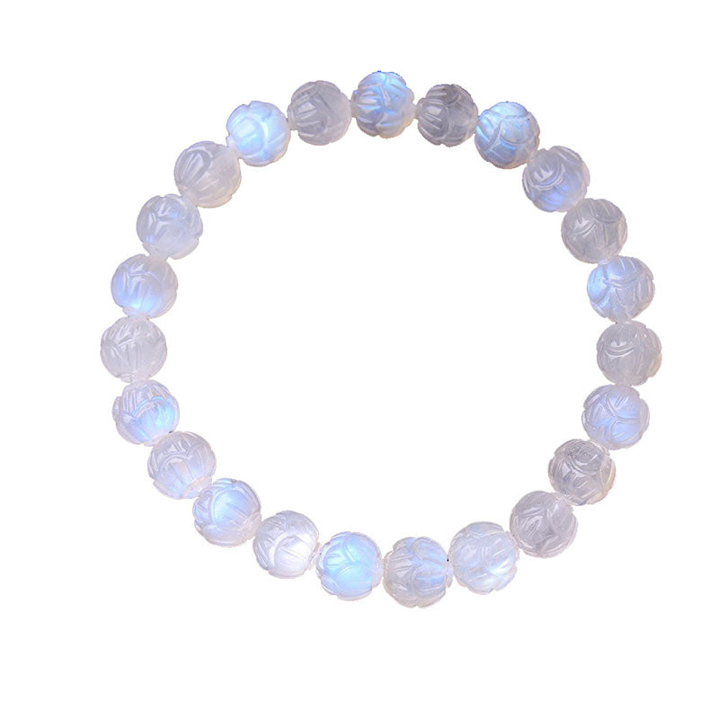 Karma Stone Natural Moonstone Lotus Love Bracelet