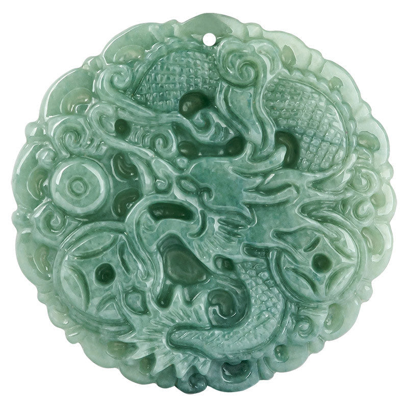 Karma Stone Chinese Zodiac Dragon Jade Fortune Necklace String Pendant