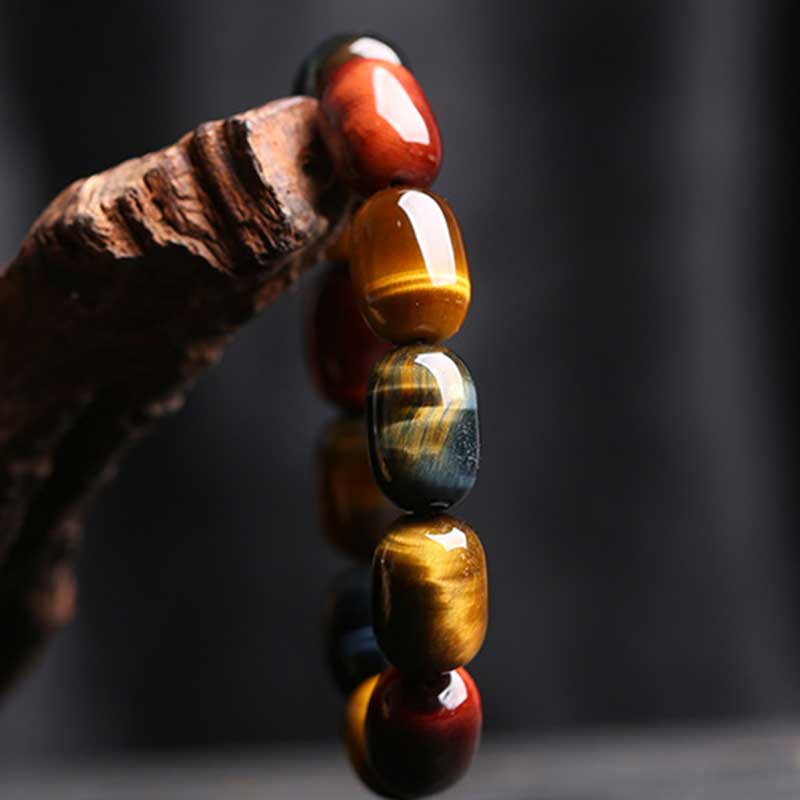 Karma Stone Natural Tiger Eye Healing Protection Bracelet