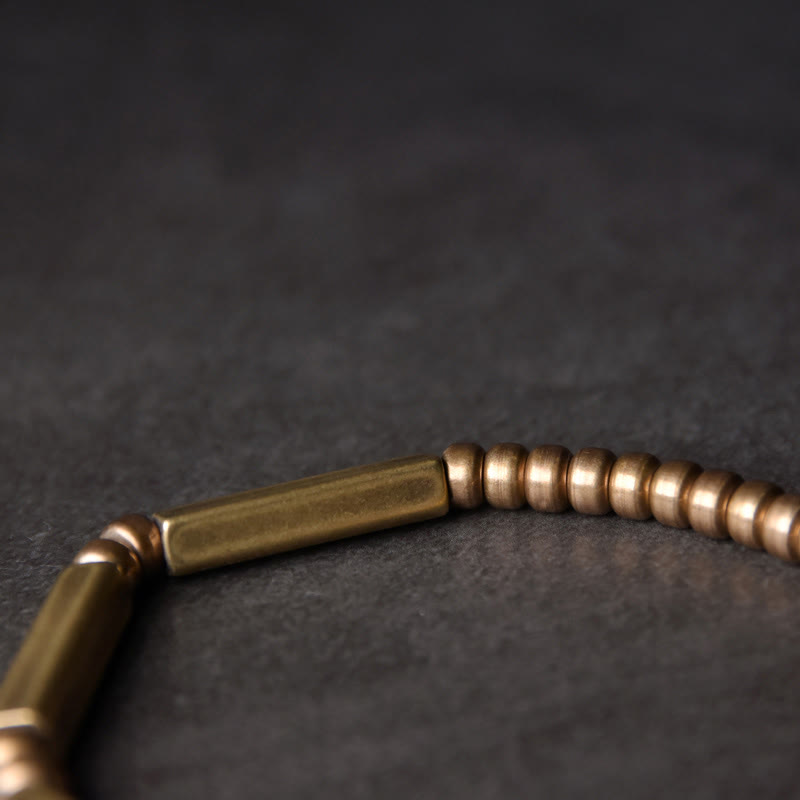 Karma Stone Tibetan Simple Design Copper Wealth Luck Bracelet