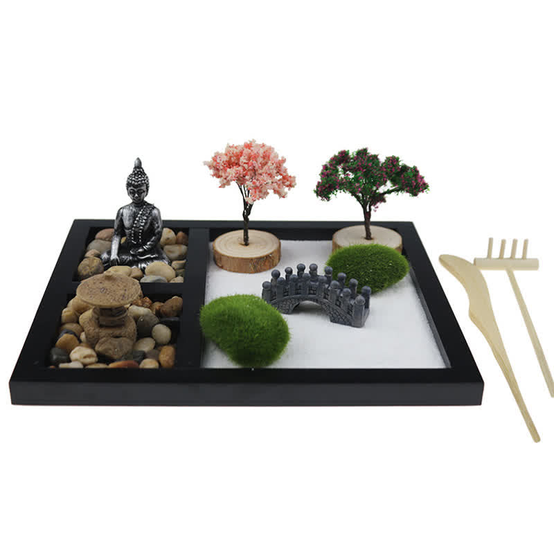 Karma Stone Buddha Symbol Tree Landscape Meditation Calm Zen Garden Decoration