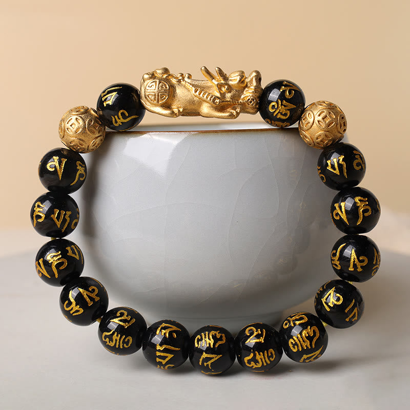 Karma Stone FengShui PiXiu Obsidian Wealth Bracelet