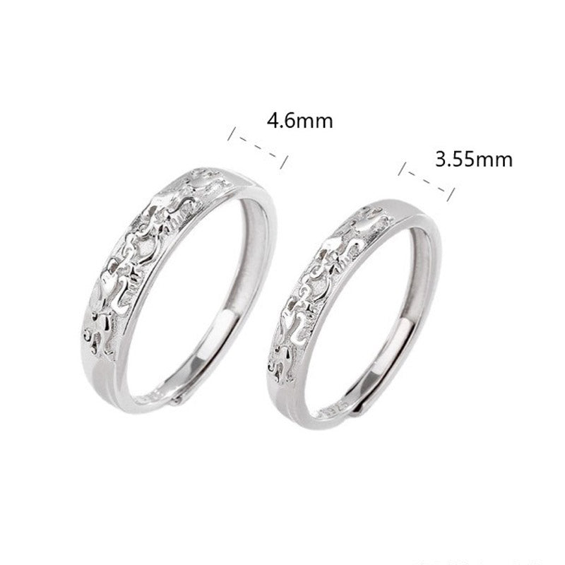 Karma Stone 925 Sterling Silver PiXiu Balance Adjustable Couple Ring