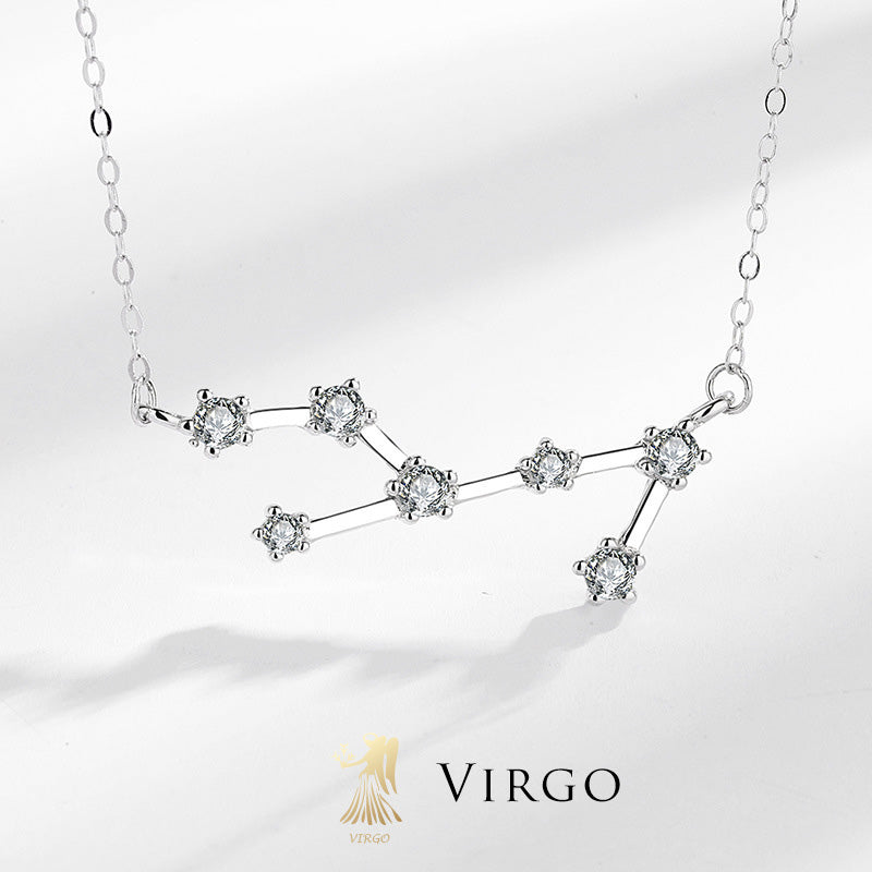 Karma Stone 925 Sterling Silver 12 Constellations of the Zodiac Astrology Blessing Necklace Pendant