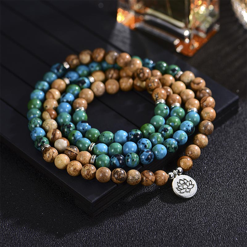 Karma Stone 108 Meditation Healing Multilayer Mala