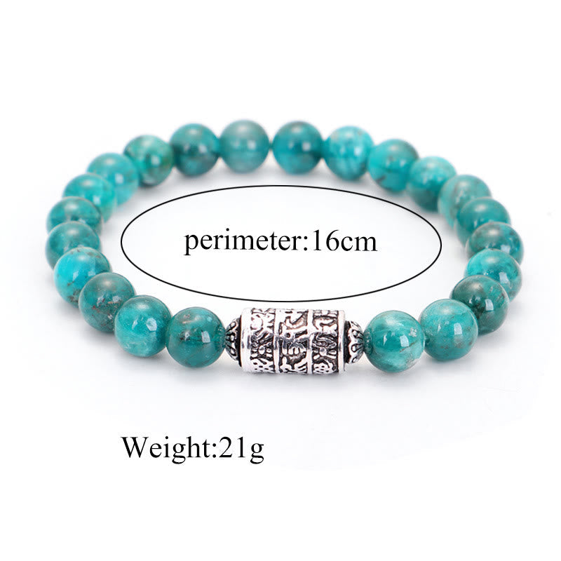 Karma Stone Natural Lazurite Pietersite Unakite Om Mani Padme Hum Bead Positive Bracelet
