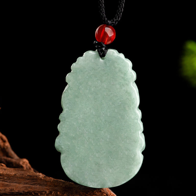 Karma Stone Natural Green Jade 12 Chinese Zodiac Luck Prosperity Necklace Pendant