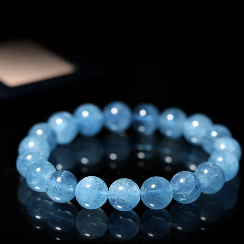 Karma Stone Aquamarine Beads Peace Healing Bracelet