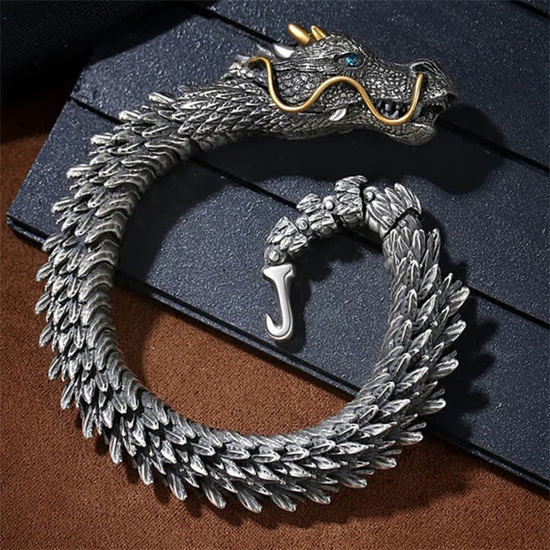 Karma Stone Nordic Dragon Handmade Amulet Luck Protection Chain Bracelet