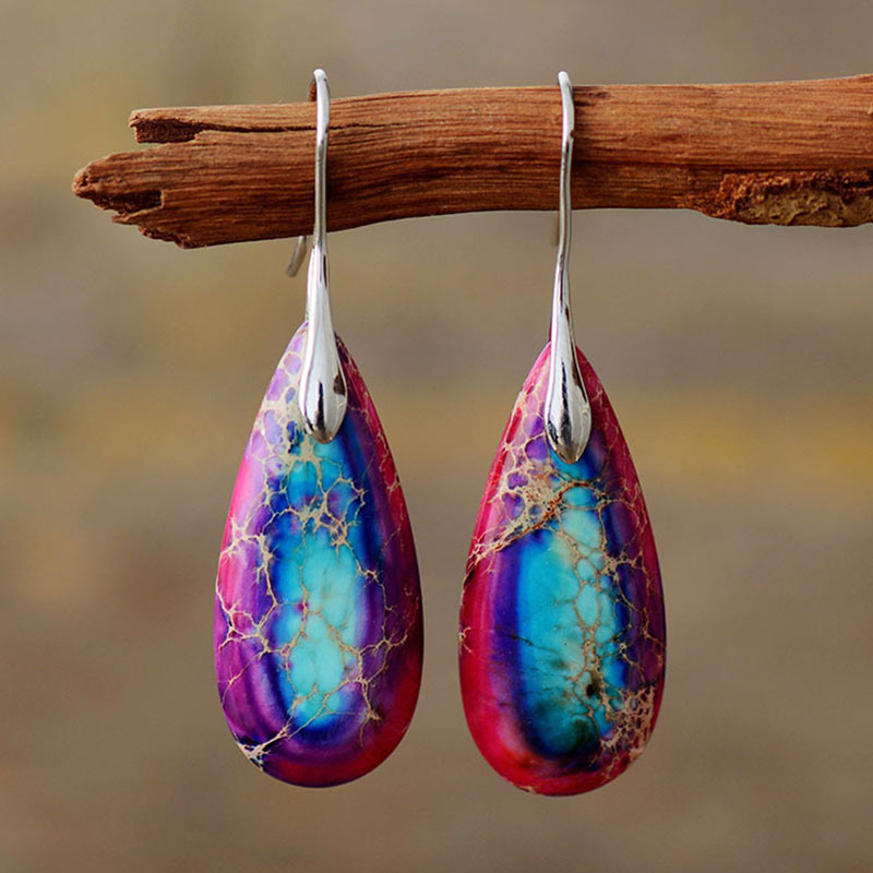 Karma Stone Emperor Stone Crystal Happiness Earrings