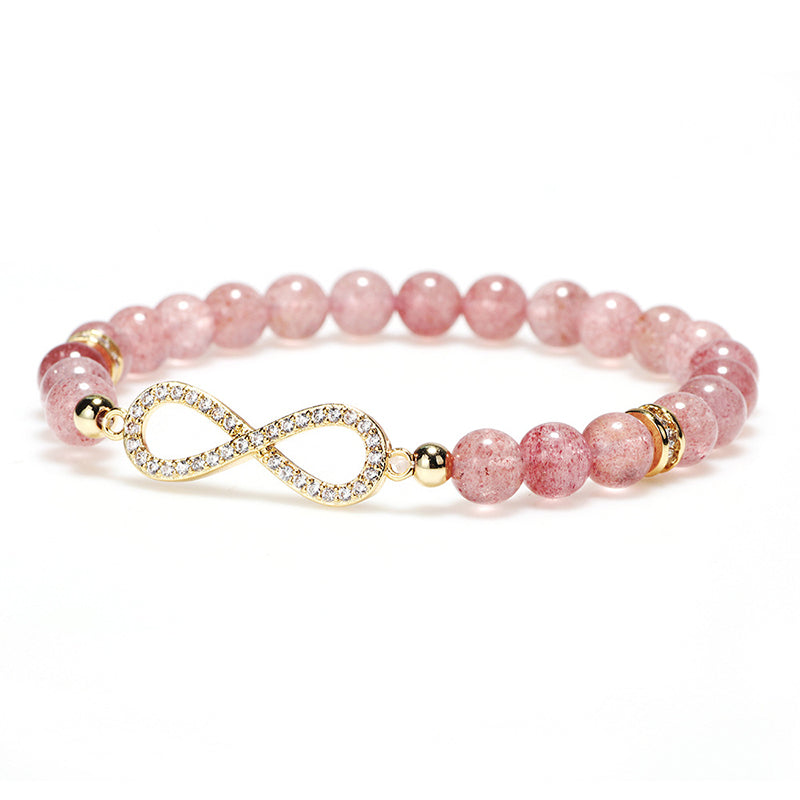Karma Stone Natural Strawberry Quartz Positivity Healing Bracelet