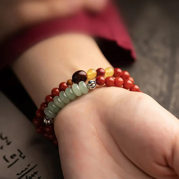Karma Stone Chinese Zodiac Amulet Blessing Double Layer China Lucky Bracelet