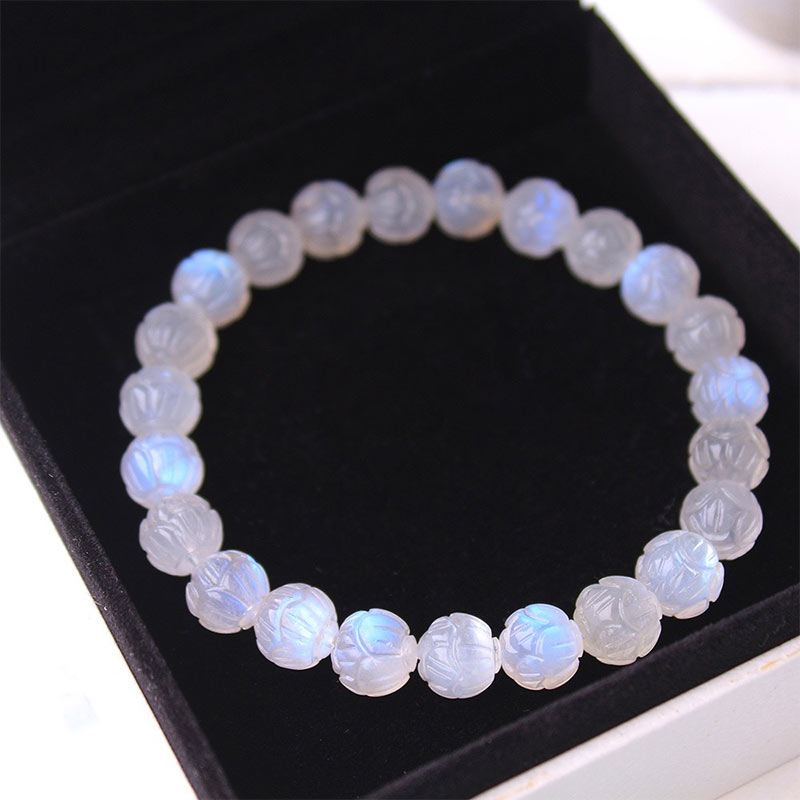 Karma Stone Natural Moonstone Lotus Love Bracelet