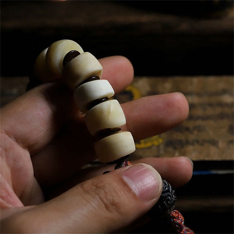 Karma Stone Tibetan 108 Mala Beads Yak Bone Balance Strength Mala Bracelet
