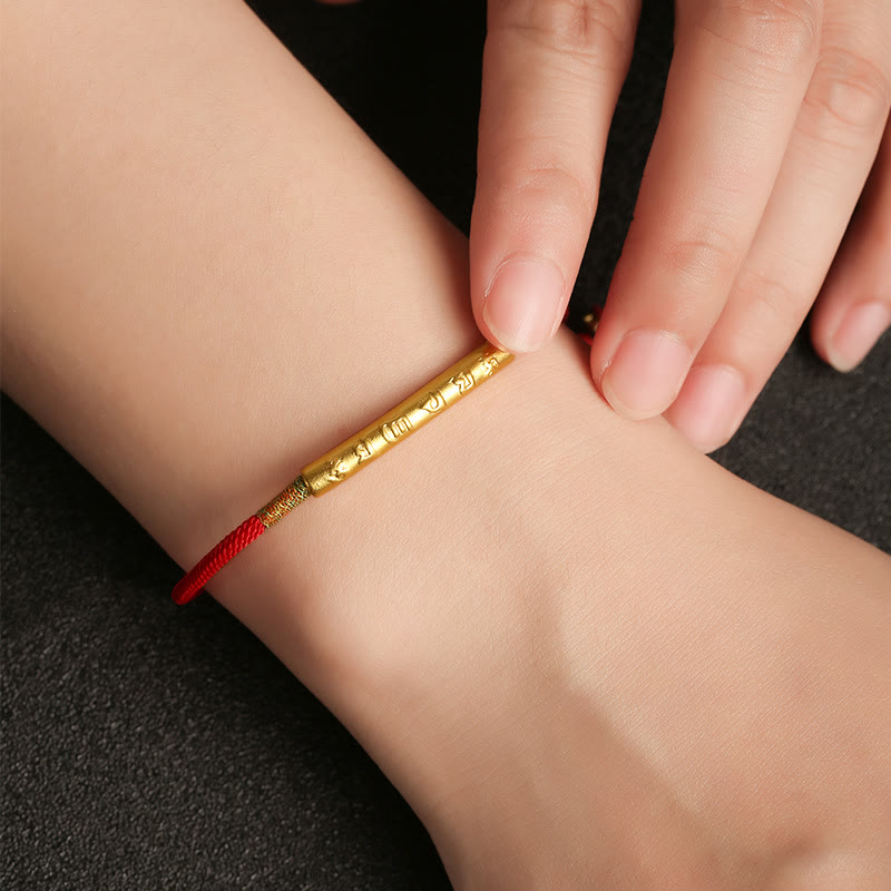 Karma Stone Tibetan Buddhist Handmade Mani Mantra Lucky Red String Bracelet