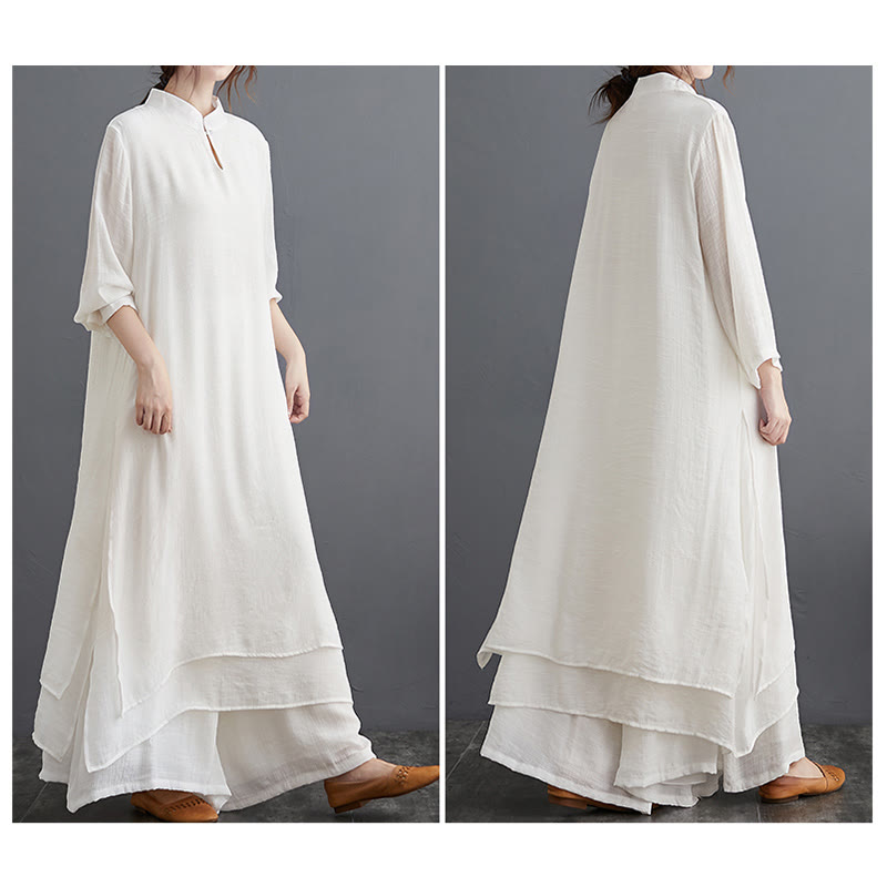 Karma Stone Simple Pattern Meditation Prayer Spiritual Zen Practice Yoga Clothing Women's Set