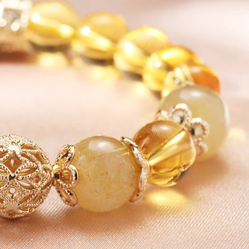 Karma Stone Citrine Generosity Prosperity Beaded Bracelet