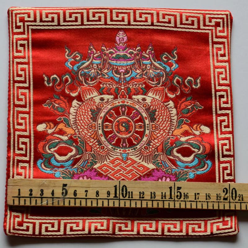 Karma Stone Prayer Altar Mat Healing Meditation Vajra Auspicious Symbols