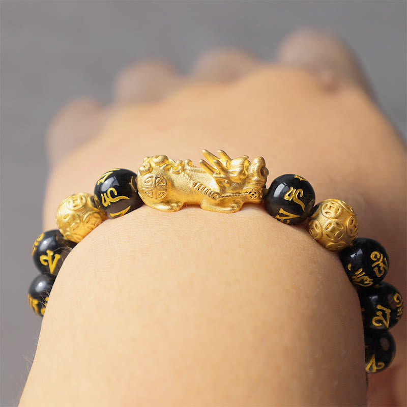 Karma Stone FengShui PiXiu Obsidian Wealth Bracelet