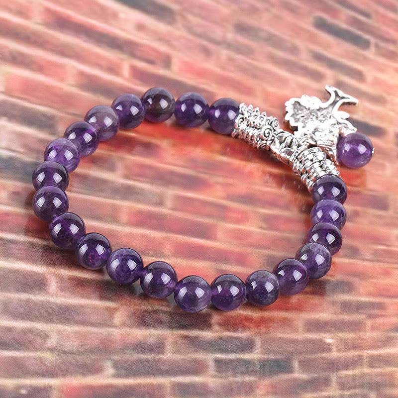 Karma Stone Natural Gemstone Tree of Life Lucky Charm Stretch Bracelet