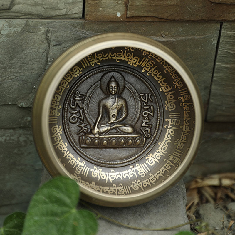 Karma Stone Tibetan Sound Bowl Handcrafted for Focus and Meditation Peaceful Happiness Singing Bowl Set