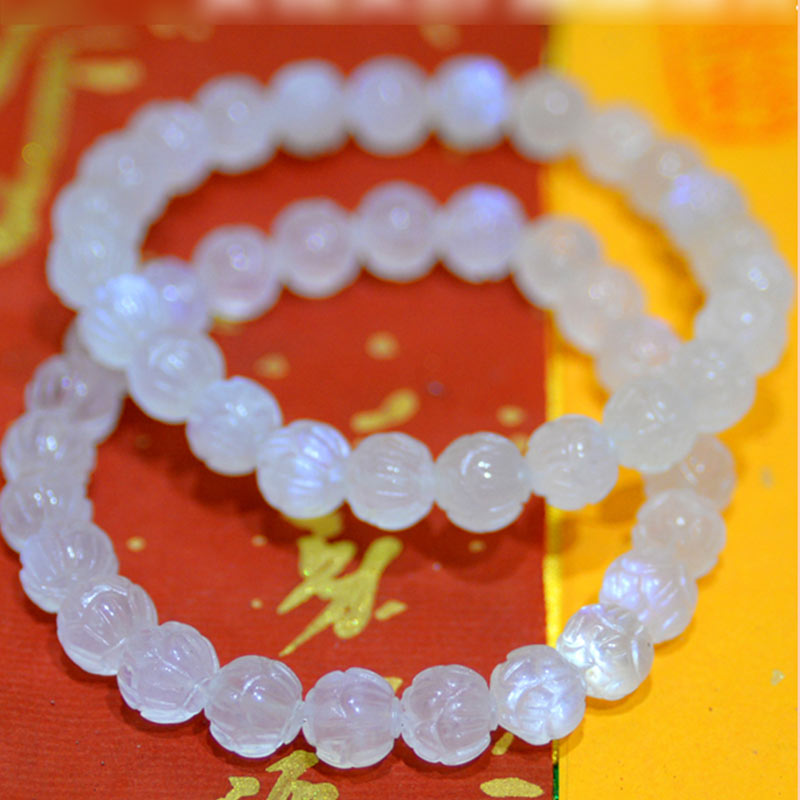 Karma Stone Natural Moonstone Lotus Love Bracelet