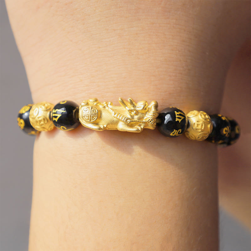 Karma Stone FengShui PiXiu Obsidian Wealth Bracelet