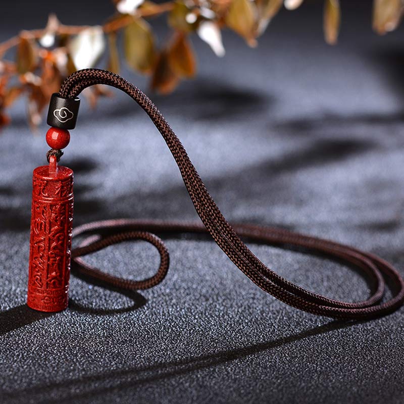 Karma Stone Tibetan Cinnabar Mantra Concentration String Necklace