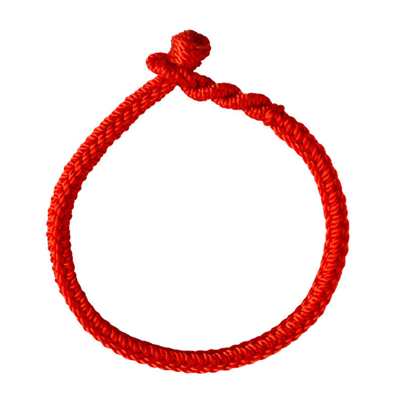 Karma Stone Tibetan handmade eight-thread peace knot protective woven Tibetan red string bracelet