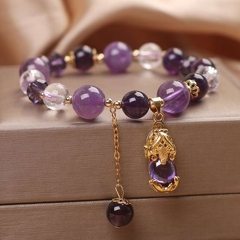 Karma Stone  Natural Amethyst PiXiu Healing Bracelet