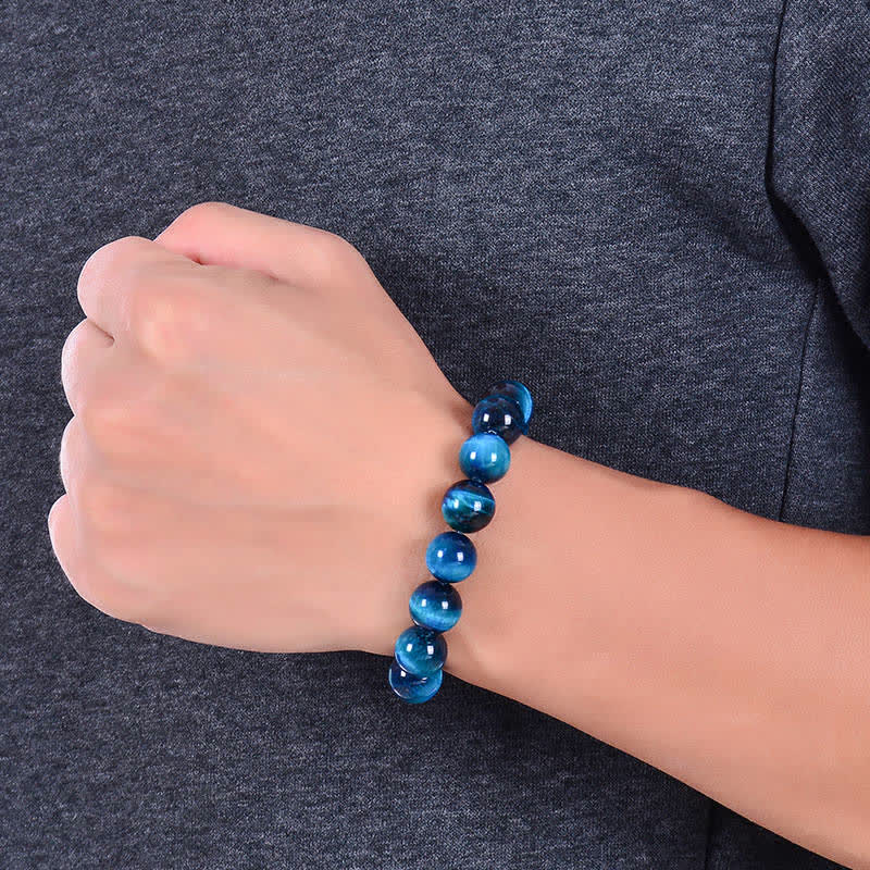 Karma Stone Blue Tiger Eye Protection Bracelet