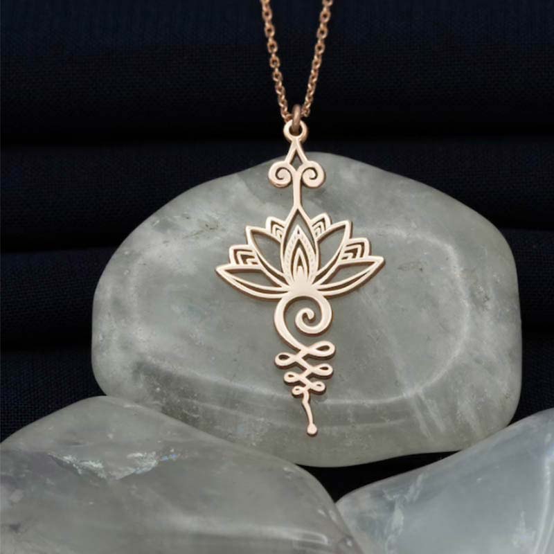 Karma Stone Lotus Luck Wealth Necklace Pendant