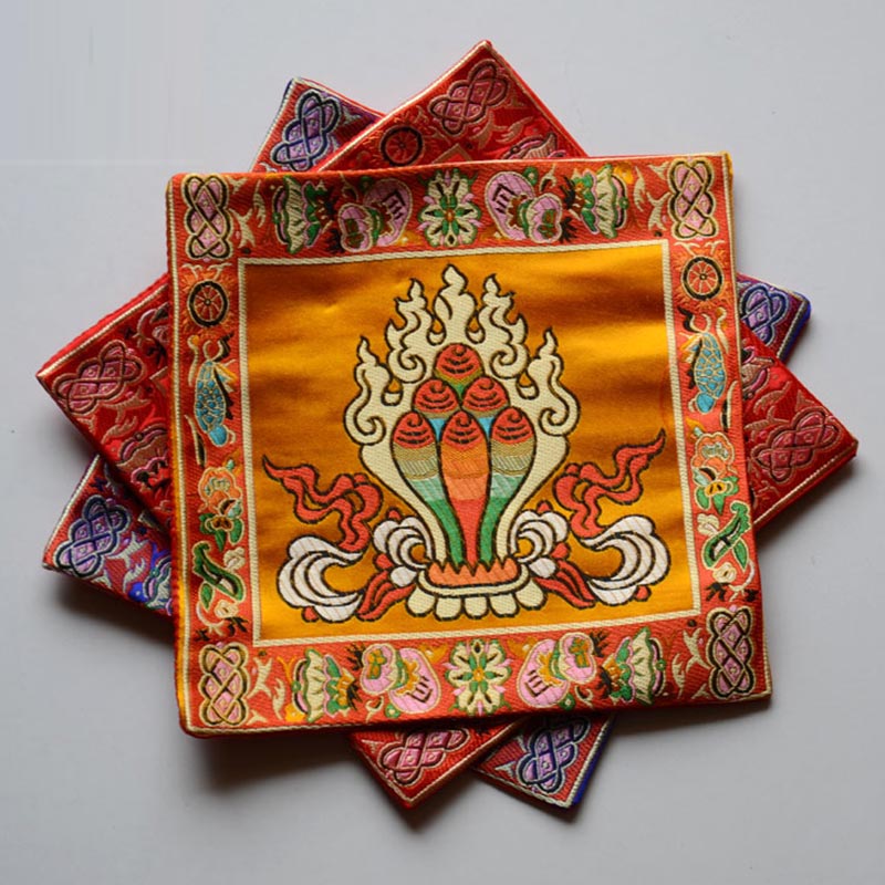 Karma Stone Prayer Altar Mat Healing Meditation Vajra Auspicious Symbols