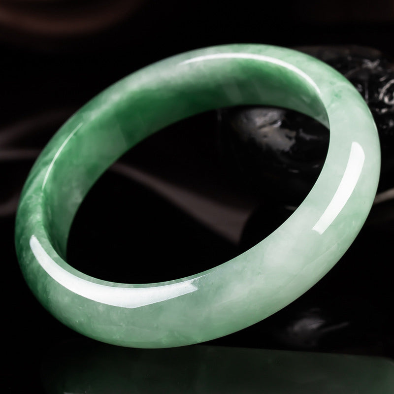 Karma Stone Natural Jade Fortune Blessing Bangle Bracelet