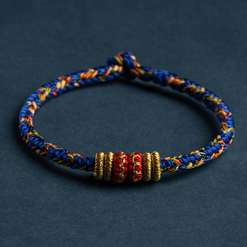 Karma Stone Tibet Handmade Chinese Zodiac Natal Buddha Luck Strength Braided String Bracelet