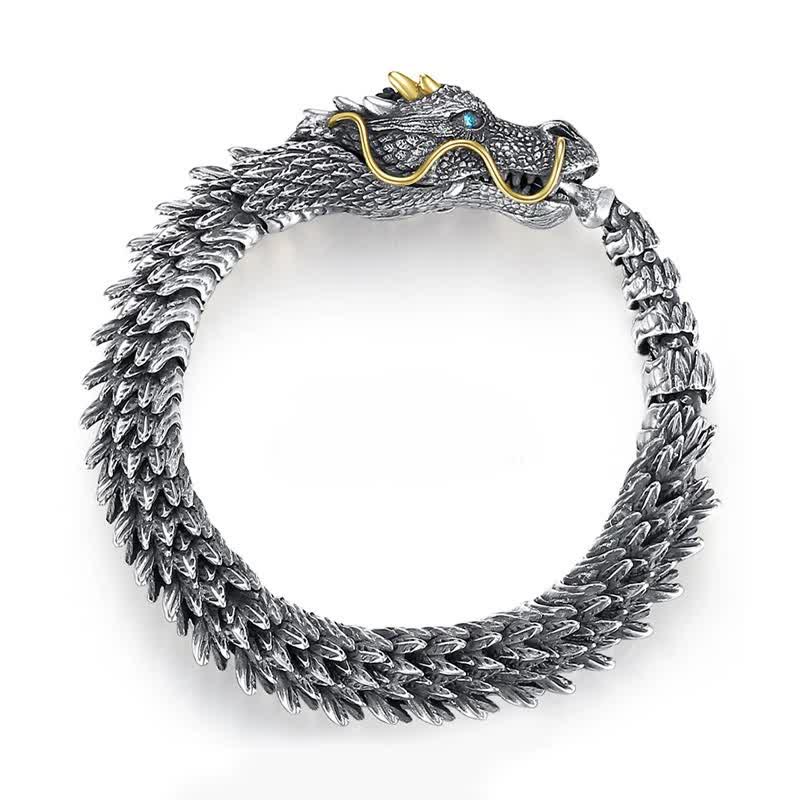 Karma Stone Nordic Dragon Handmade Amulet Luck Protection Chain Bracelet
