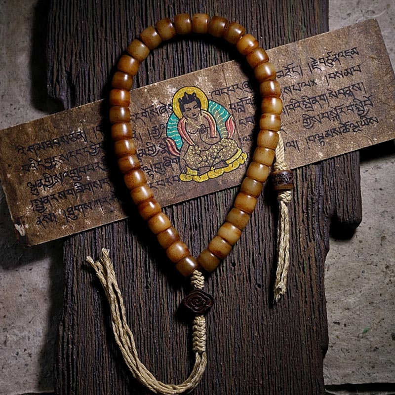 Karma Stone Tibetan Yak Bone Bracelet Balance Power Wristband