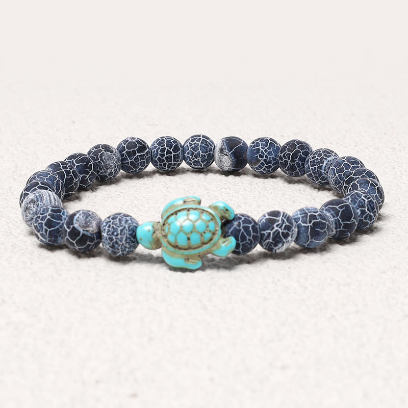 Karma Stone Natural Stone Sea Turtle Turquoise Blessing Bracelet