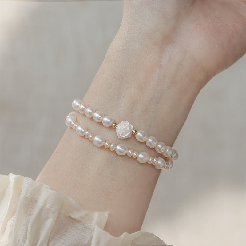 Karma Stone Natural Flower Pearl Sincerity Bead Bracelet