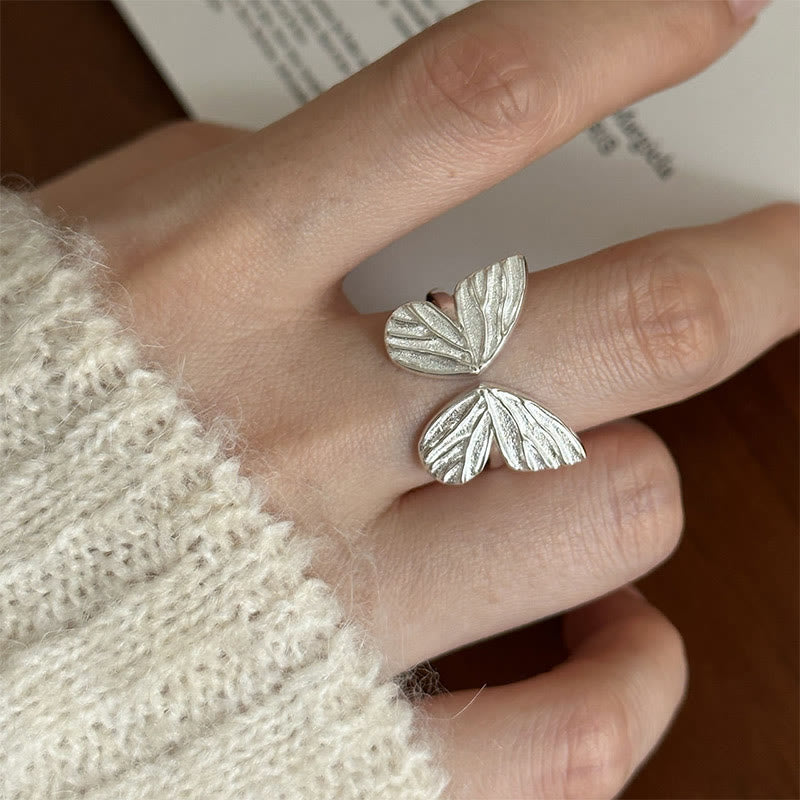 Karma Stone 925 Sterling Silver Butterfly Love Freedom Ring