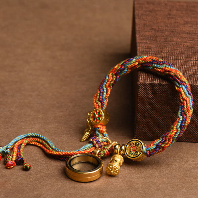 Karma Stone Tibetan Om Mani Padme Hum Dreamcatcher Luck Colorful Reincarnation Knot String Bracelet