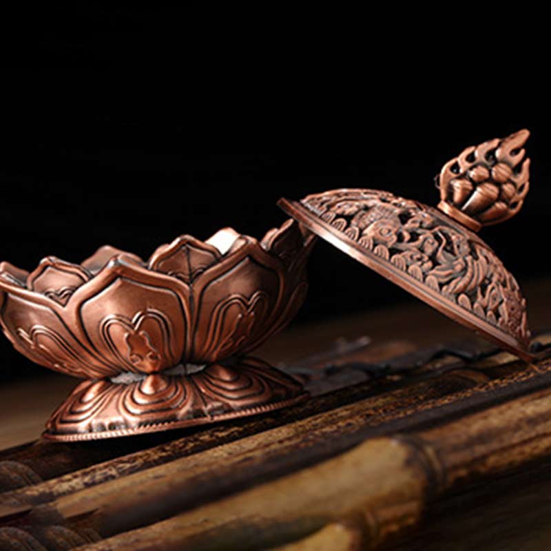 Karma Stone Tibetan Lotus Shaped Purify Incense Burner