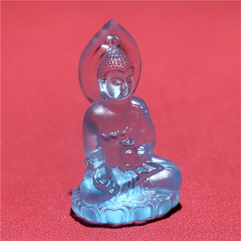 Karma Stone Blue Tathagata Buddha Medicine Buddha Liuli Crystal Serenity Amulet Necklace Pendant