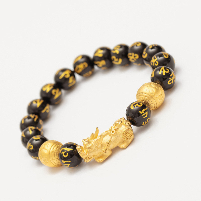 Karma Stone FengShui PiXiu Obsidian Wealth Bracelet