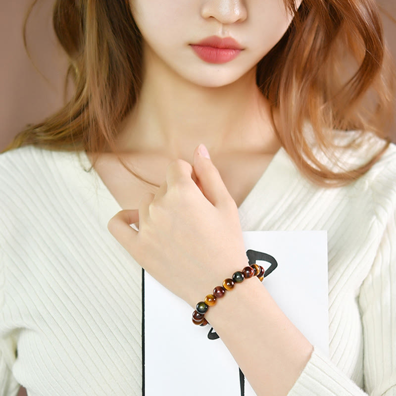 Karma Stone Natural Tiger Eye Positive Protection Bracelet